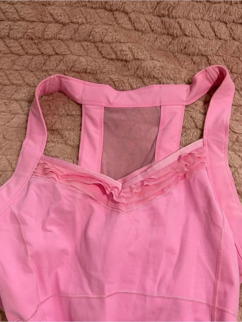 ALO Yoga Light Pink Mesh-Back Tank Top
